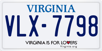 VA license plate VLX7798