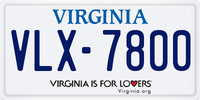 VA license plate VLX7800