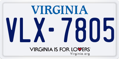 VA license plate VLX7805