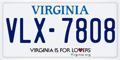 VA license plate VLX7808