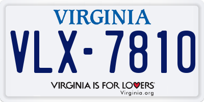 VA license plate VLX7810