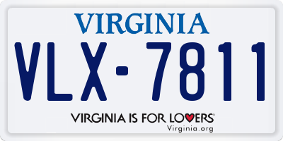 VA license plate VLX7811