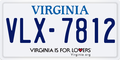 VA license plate VLX7812