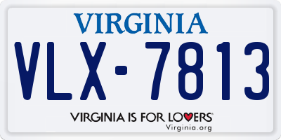 VA license plate VLX7813