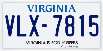 VA license plate VLX7815