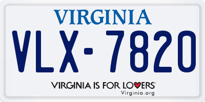 VA license plate VLX7820