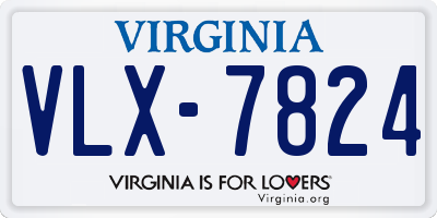 VA license plate VLX7824