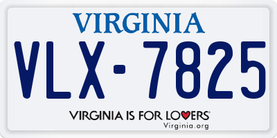 VA license plate VLX7825