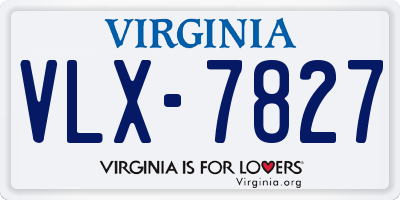 VA license plate VLX7827