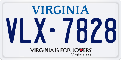 VA license plate VLX7828