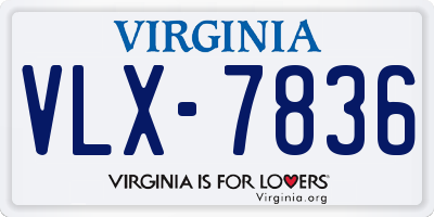 VA license plate VLX7836