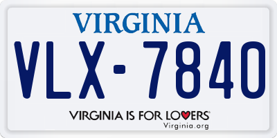 VA license plate VLX7840