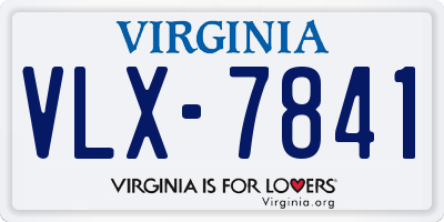 VA license plate VLX7841