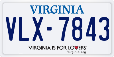 VA license plate VLX7843