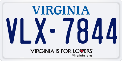 VA license plate VLX7844