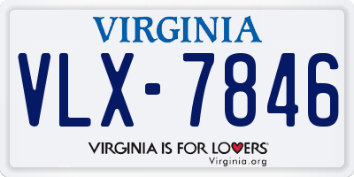 VA license plate VLX7846