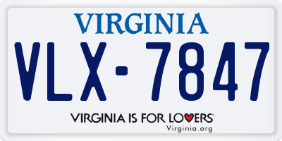 VA license plate VLX7847