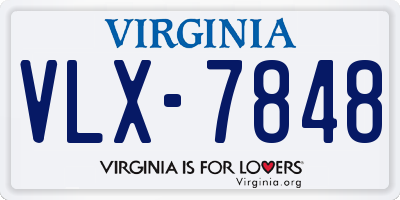 VA license plate VLX7848