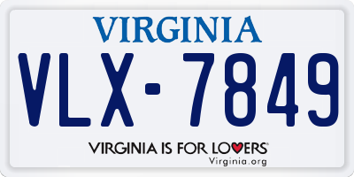 VA license plate VLX7849