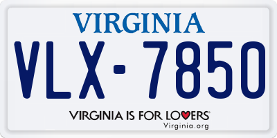 VA license plate VLX7850