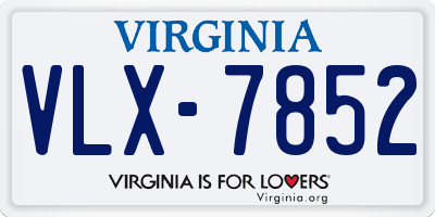 VA license plate VLX7852