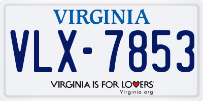 VA license plate VLX7853