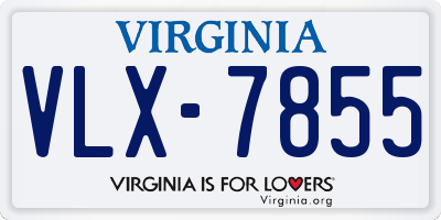 VA license plate VLX7855