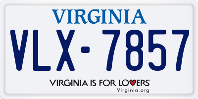 VA license plate VLX7857