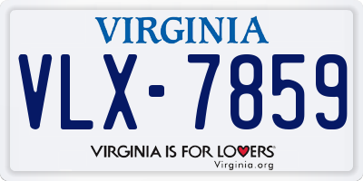 VA license plate VLX7859