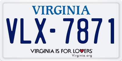 VA license plate VLX7871