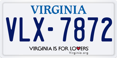 VA license plate VLX7872