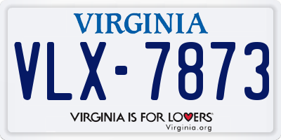 VA license plate VLX7873