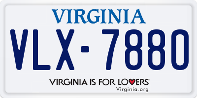 VA license plate VLX7880