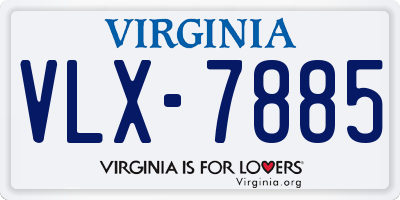 VA license plate VLX7885