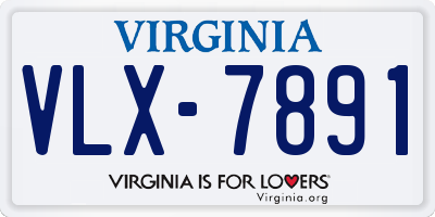 VA license plate VLX7891