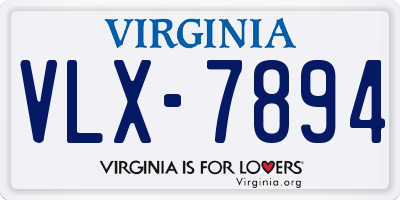 VA license plate VLX7894