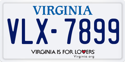 VA license plate VLX7899