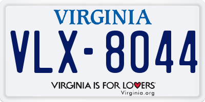 VA license plate VLX8044