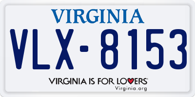 VA license plate VLX8153