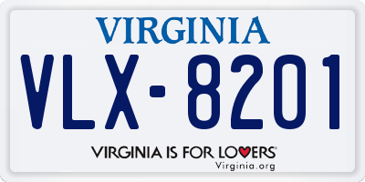 VA license plate VLX8201