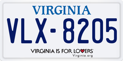 VA license plate VLX8205