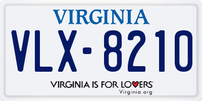 VA license plate VLX8210