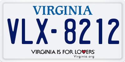 VA license plate VLX8212