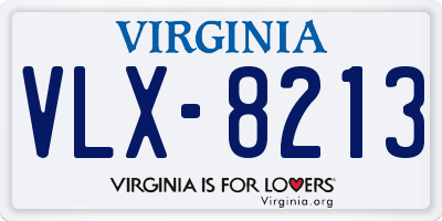 VA license plate VLX8213