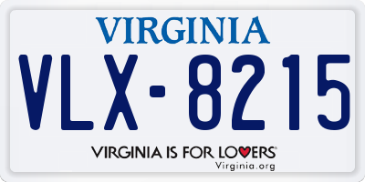 VA license plate VLX8215