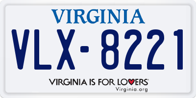 VA license plate VLX8221