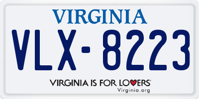 VA license plate VLX8223