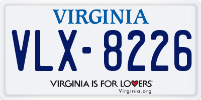 VA license plate VLX8226