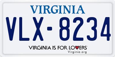 VA license plate VLX8234