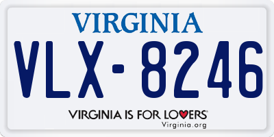 VA license plate VLX8246